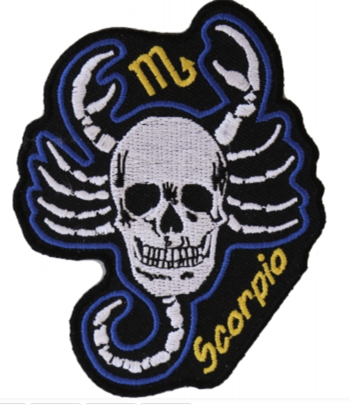 Scorpio Skull Zodiac Sign Patch